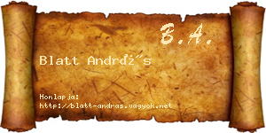 Blatt András névjegykártya