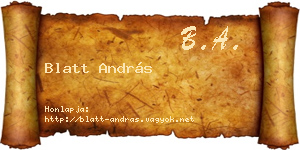 Blatt András névjegykártya